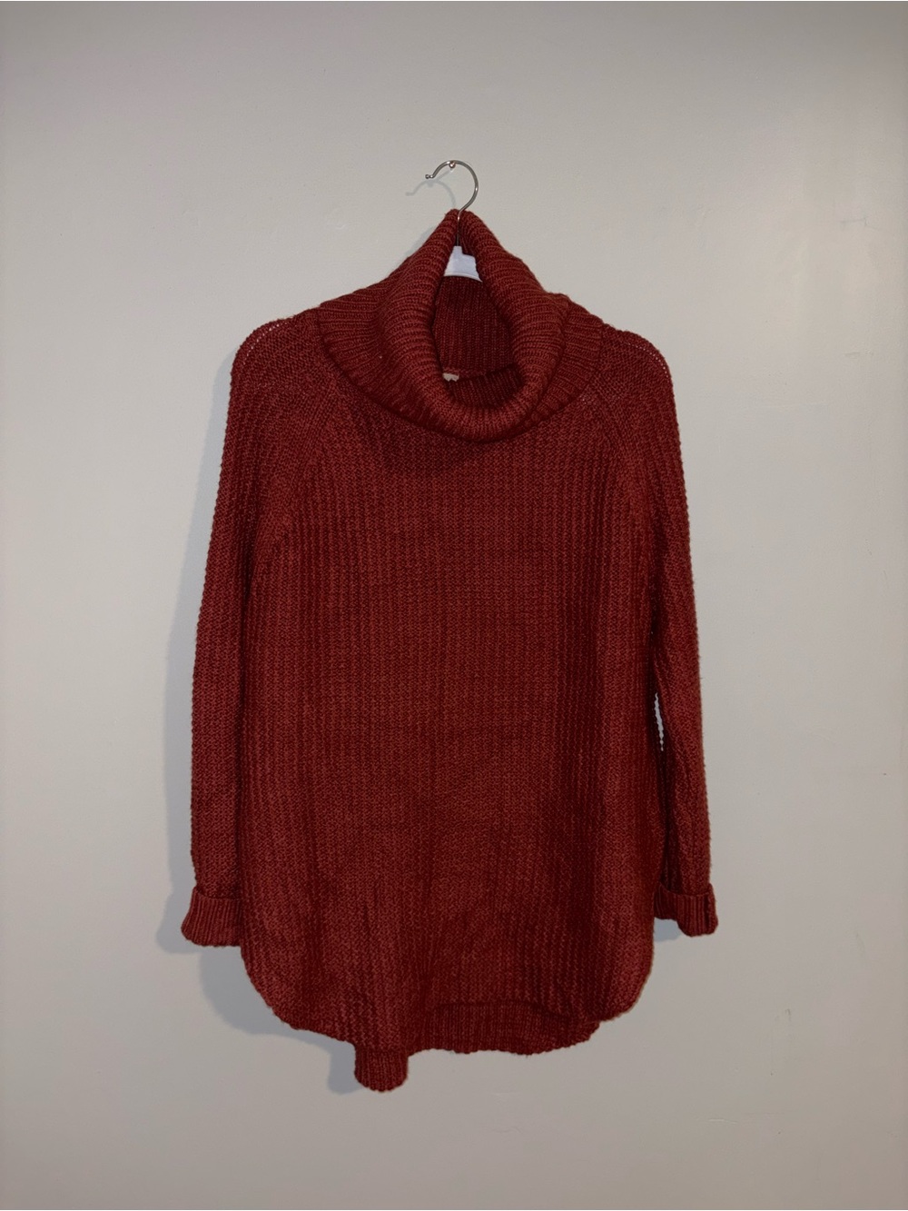 A New Day | Rust Knit Turtleneck Sweater